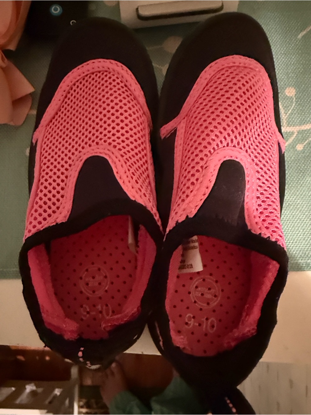 Kids Slip-On Water Shoes in Pink and Black - Lightweight Quick-Dry